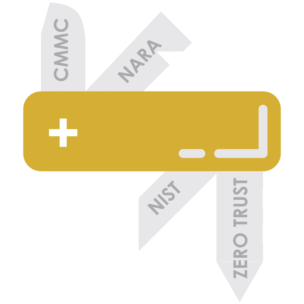 Compliance swiss army knife that includes CMMC, NARA, NIST, and Zero Trust