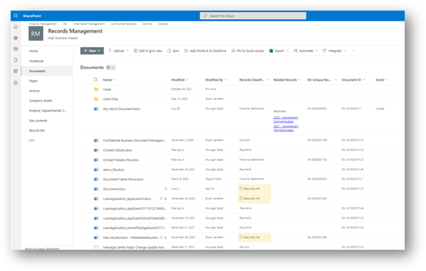 AvePoint Cloud Records Solution screenshot